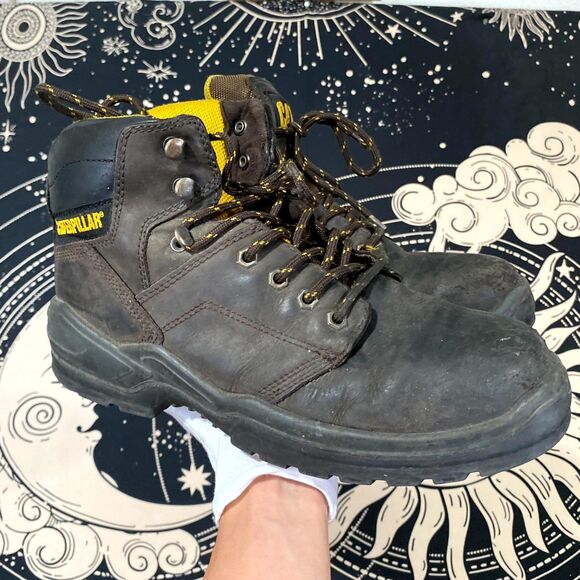 Caterpillar Striver F2413-18 Work Boot Mens 10.5 Brown Leather Steel Toe Utility